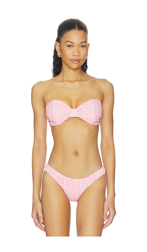 Caroline Constas Maria Bikini Top In Pink