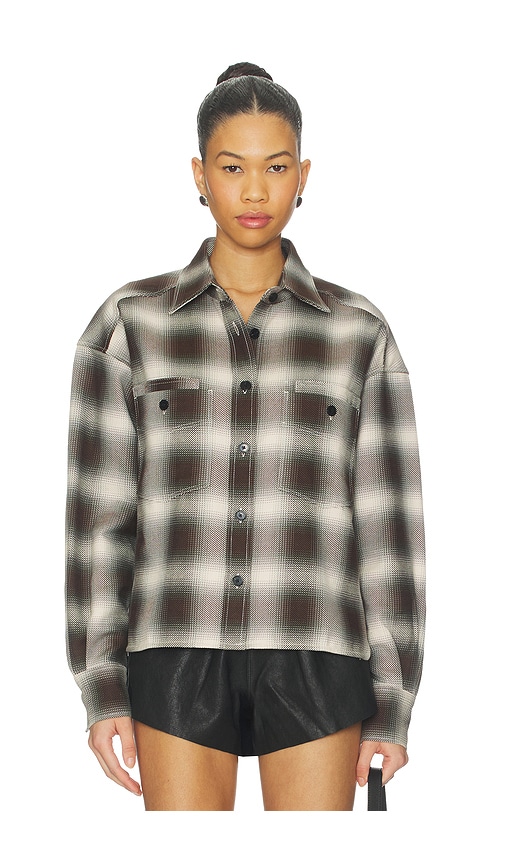 Closed Cropped Front Oversized Shirt In Multi