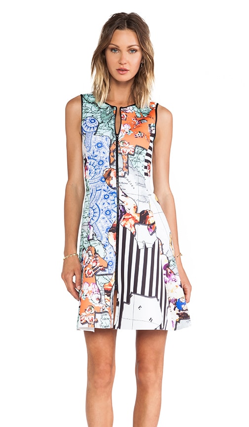 Floral Silhouettes Neoprene Dress