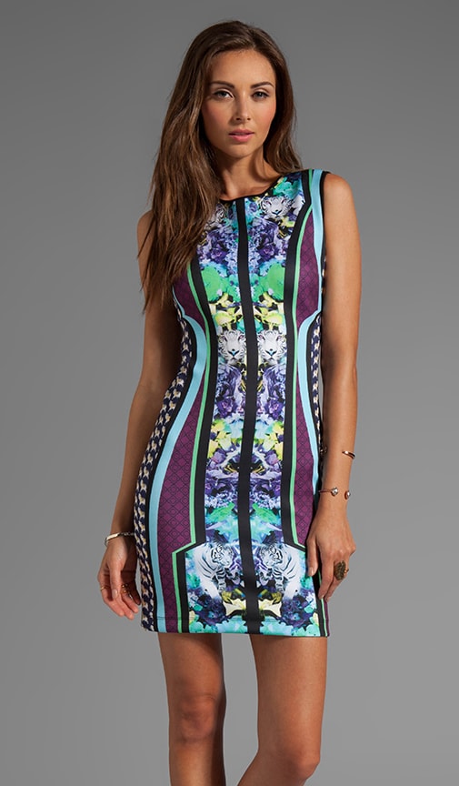 Graphic Flowers Neoprene Dress