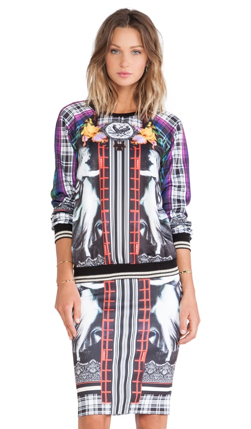 Rainbow Crest Fleece Sweatshirt