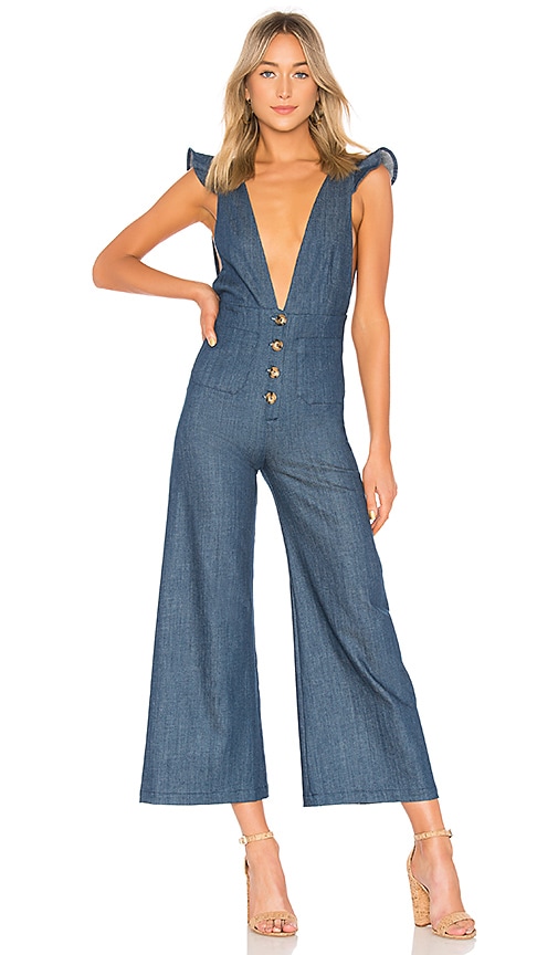 revolve denim jumpsuit