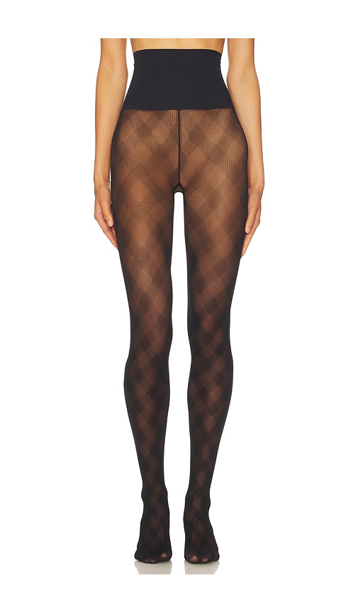 Commando Check Plaid Sheer Tights In Black | ModeSens
