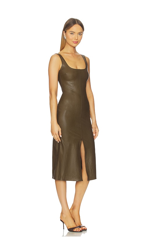  Commando Faux Leather Midi Tank Dress In Army. Size Xs. Also In S, Xl. 