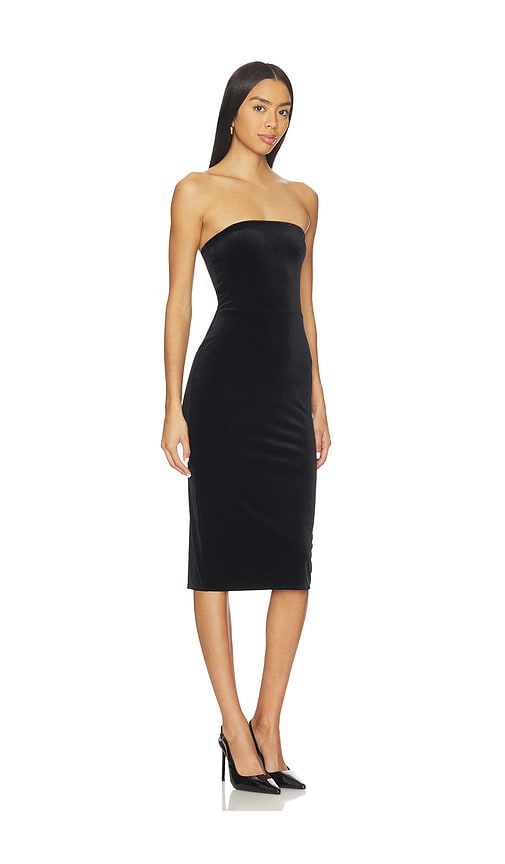 Commando Velvet Strapless Midi Dress In Black