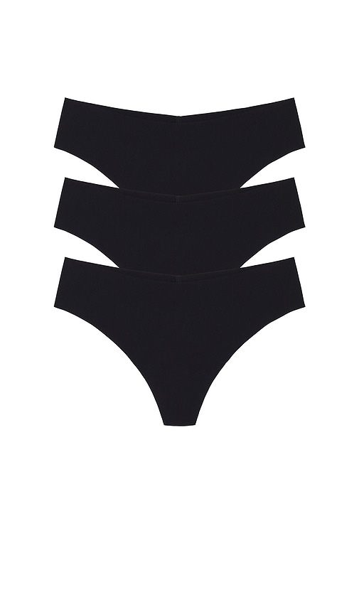Commando 3 Pack Butter Thong In Black