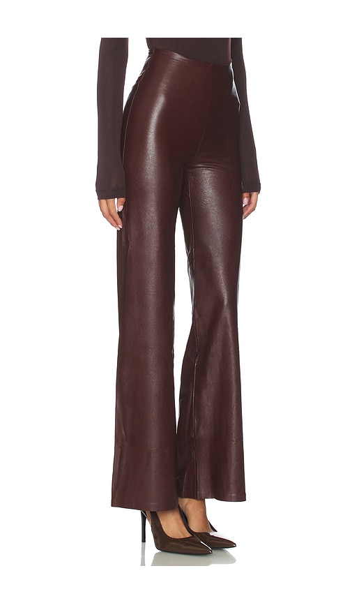 Commando Faux Leather Wide Leg Pant In Burgundy
