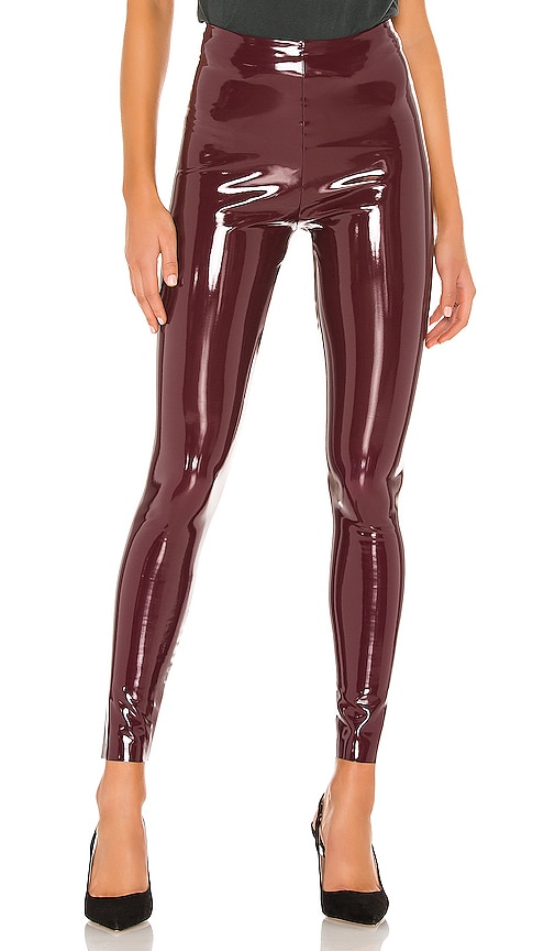 burgundy liquid leggings