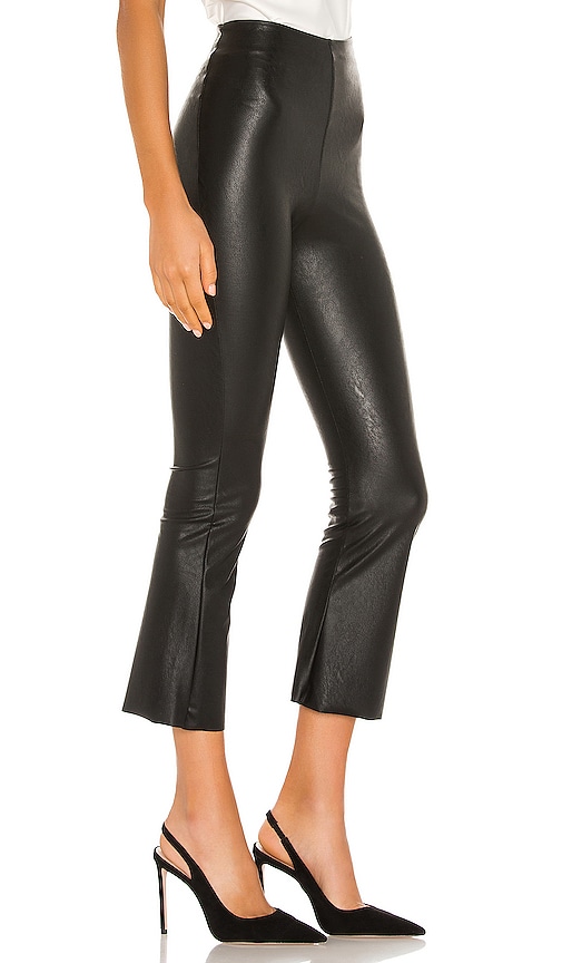 faux leather cropped flare pants