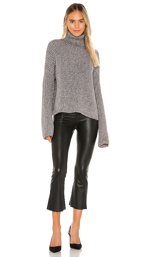 faux leather cropped flare pants