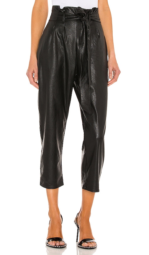 Commando Faux Leather Paperbag Pant in Black | REVOLVE