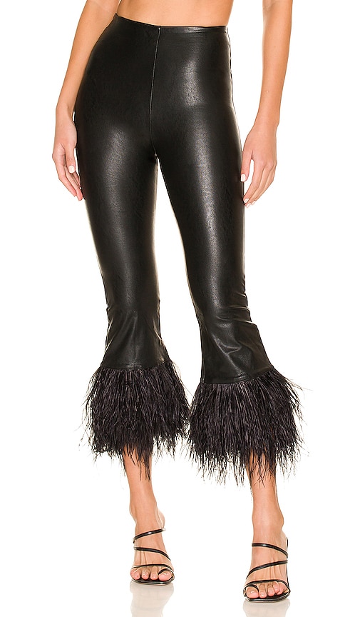 Faux Leather Feather Leggings