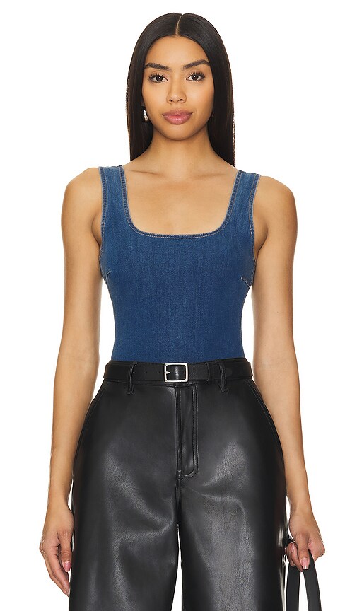 Do It All Denim Squareneck Bodysuit