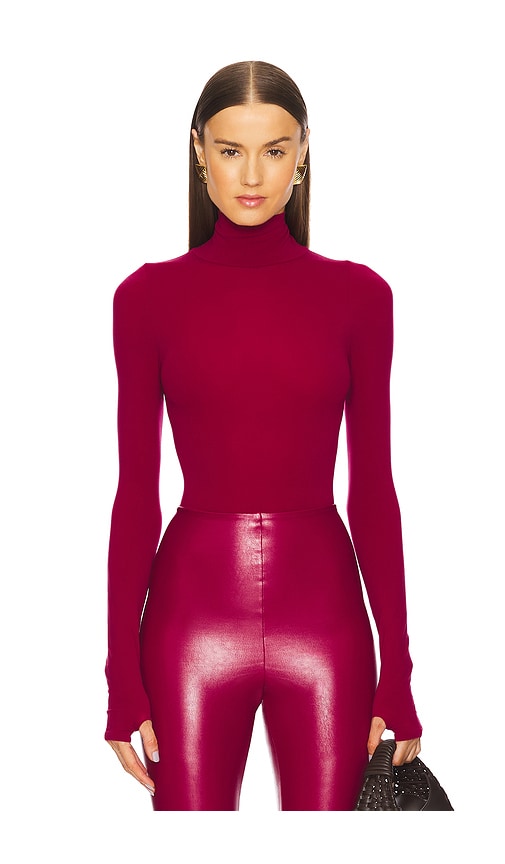 Shop Commando Ballet Turtleneck Bodysuit In Red