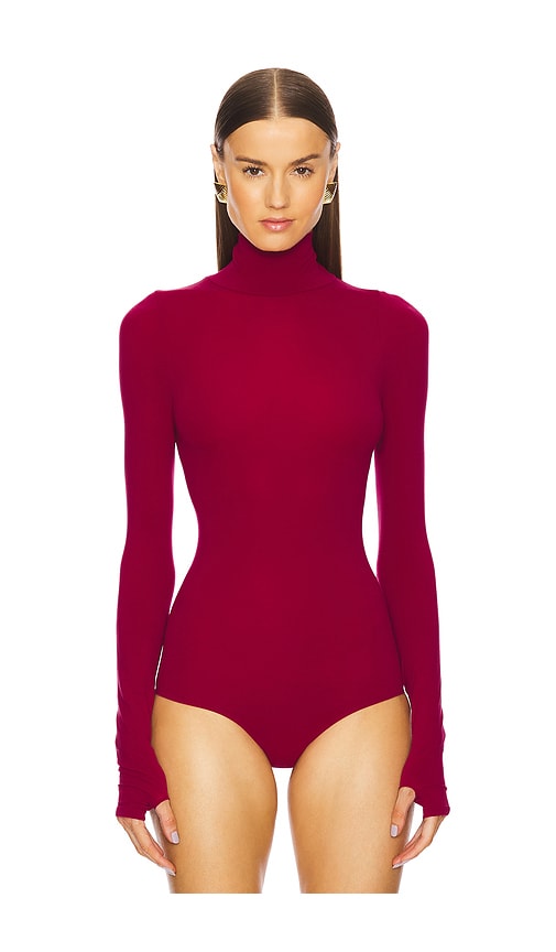 Shop Commando Ballet Turtleneck Bodysuit In Red