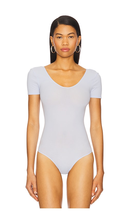 Commando Ballet Cap Sleeve Bodysuit In 长春花蓝,浅紫光蓝