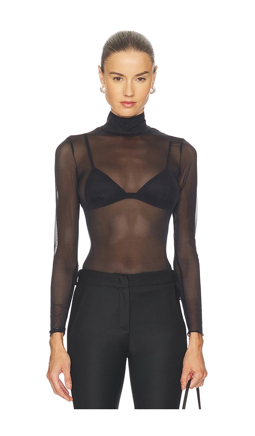 Commando Chic Mesh Long Sleeve Turtleneck