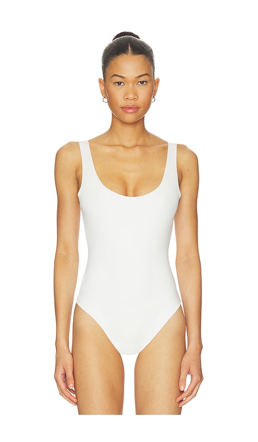 Commando Better Than Basic Rib Tank Thong Bodysuit White In White