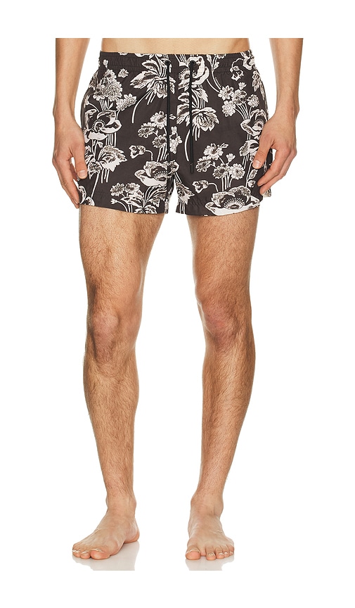 Commas Painted Peonies Short Swim Short