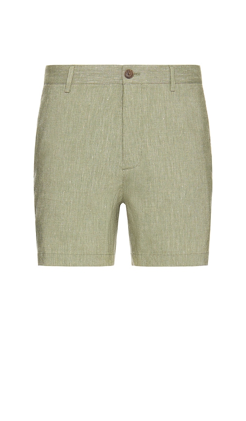 Club Monaco Jax Linen Short in Olive