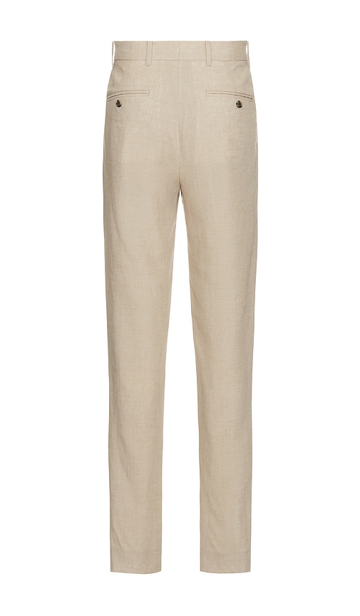 Shop Club Monaco Tech Linen Suit Trouser In Light Khaki Mix