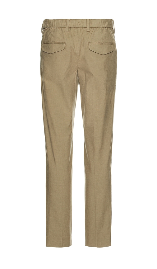 Club Monaco Hybrid Texture Elasticated Trouser In Khaki Texture