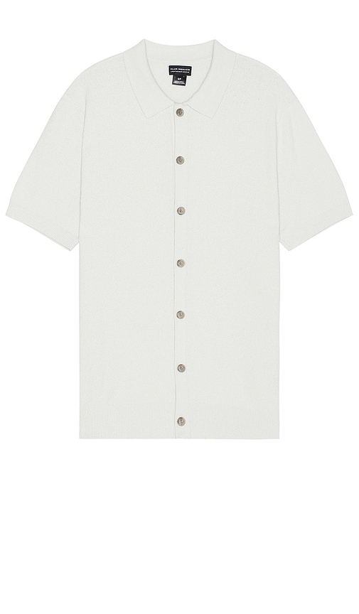 Shop Club Monaco Short Sleeve Micro Boucle Shirt In 蓝色