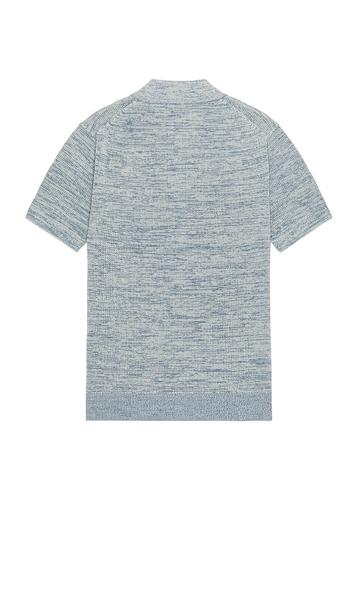 Shop Club Monaco Short Sleeve Mesh Shirt In Space Dye Blue