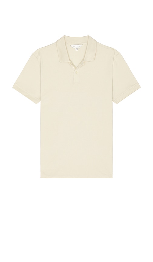 Club Monaco Short Sleeve Clean Pique Polo In Beige