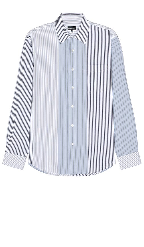 Club Monaco Multi Stripe Long Sleeve Shirt in Blue Mix