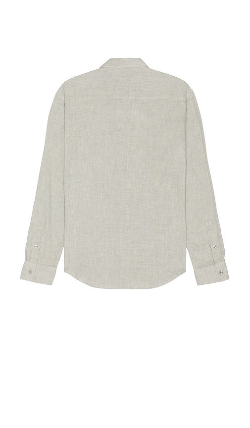 Shop Club Monaco Long Sleeve Lightweight Double Face Shirt In Sage