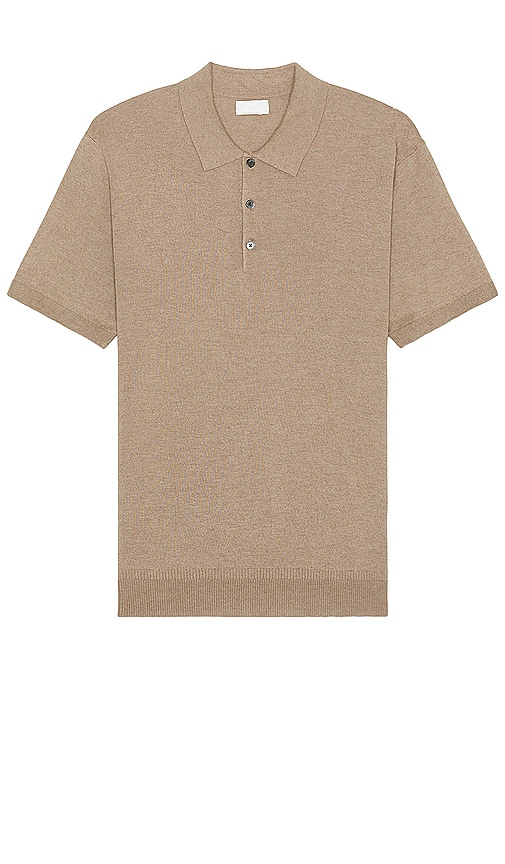 Shop Club Monaco Lux Short Sleeve Silk Cash Polo In 棕色