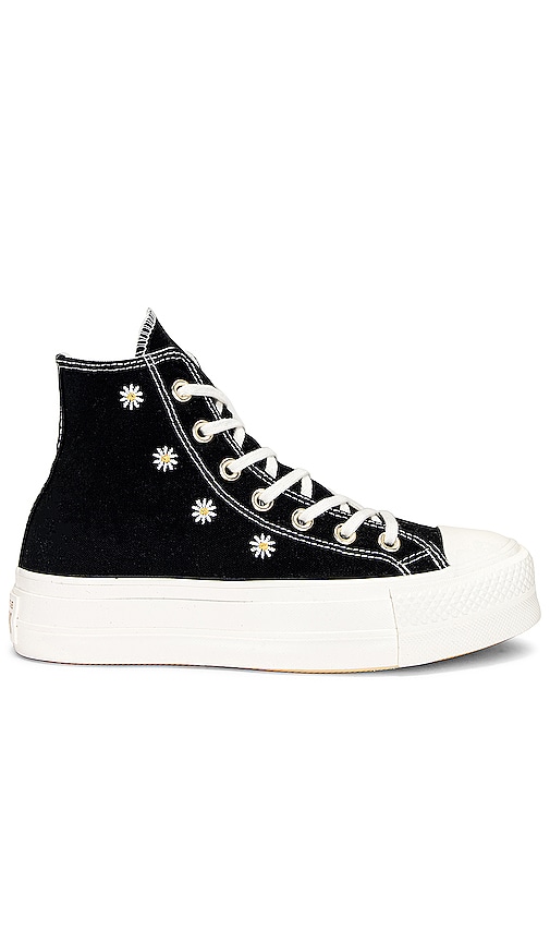 Converse Chuck Taylor All Star Lift Sneaker in Black, Egret, & Light Gold |  REVOLVE