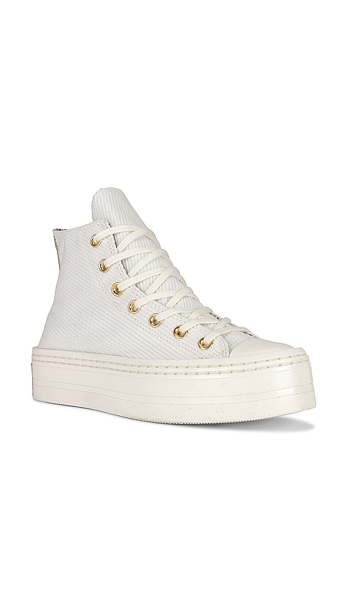 Shop Converse Chuck Taylor All Star Modern Lift Sneaker In Egret  Trek Tan  & Gold