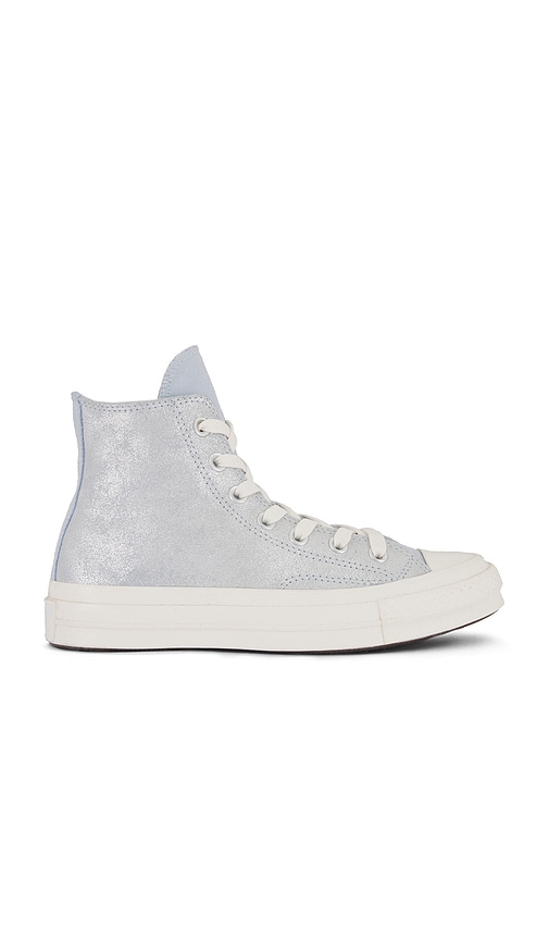 Converse Chuck 70 Suede Shimmer Sneaker in Metallic Silver