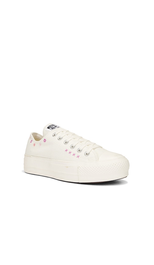 Converse Chuck Taylor All Star Lift Floral Embroidery Low Top Sneaker In Egret Sugar Berry & Cactus Bud