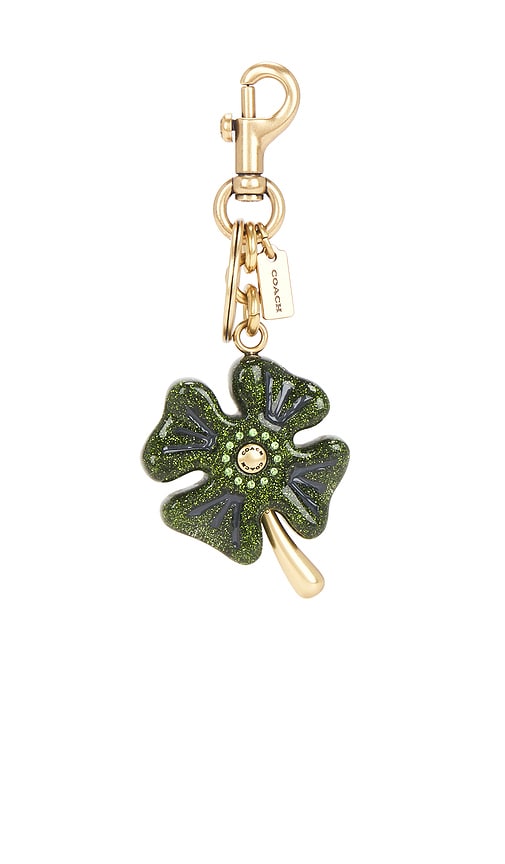 Coach Metal Four Leaf Clover Bag Charm in Green | REVOLVE