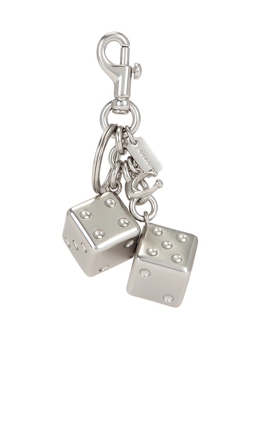 Coach Dice Bag Charm In Silver