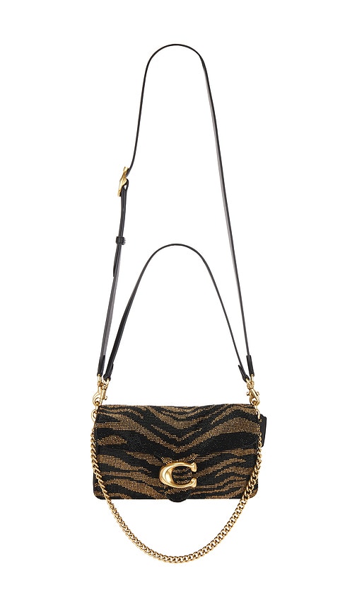 Coach Beadded Tiger Tabby Shoulder Bag 26 in Black