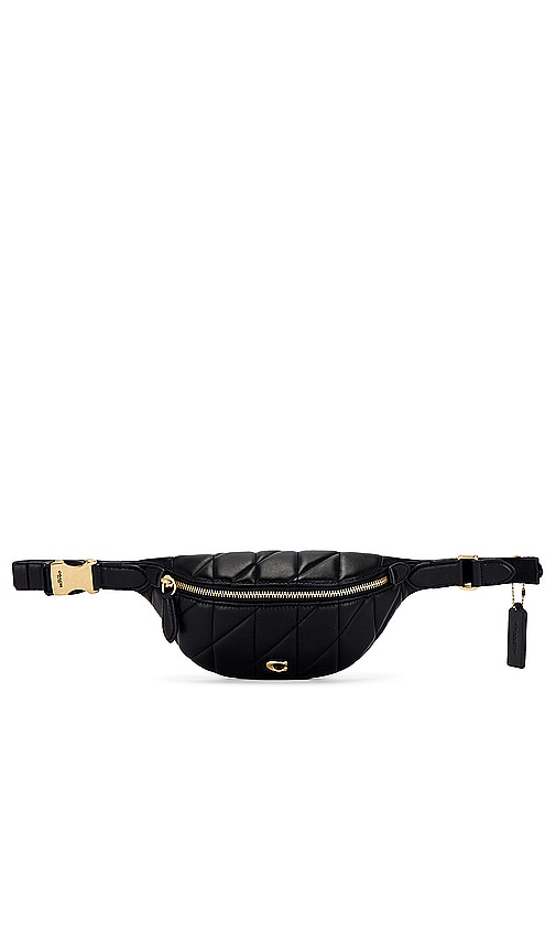 Shop Coach Quilted Pillow Leather Essential Belt Bag In 黑色