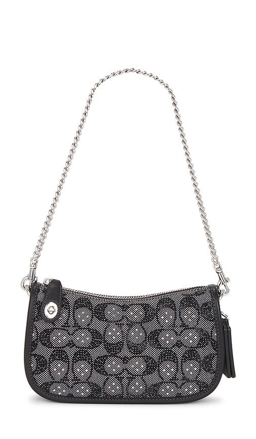 Coach Crystal Signature Swinger 20 Bag in Black