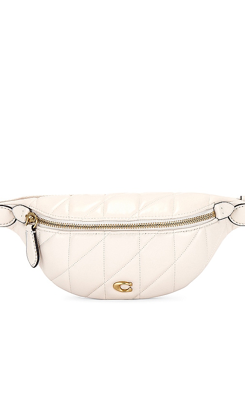 Coach Quilted Pillow Leather Essential Belt Bag In 粉笔白