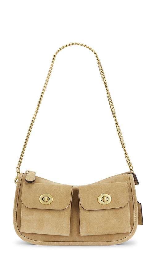 Coach Originals Suede Twin Turnlock Waverly Shoulder Bag in Soul