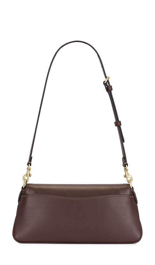 Coach Jet Monogram Calfskin Leather And Fabric Shoulder Bag With Removable Strap In Brown