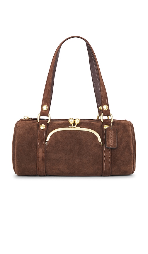 Coach Originals Suede Kisslock Barrel Bag