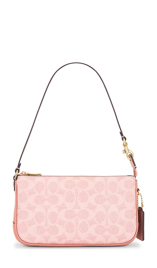 Coach Coated Canvas Signature Plaza Shoulder Bag in Melon Pink