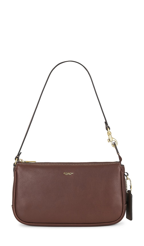 Coach Natural Grain Leather Plaza Bag in Brown.
