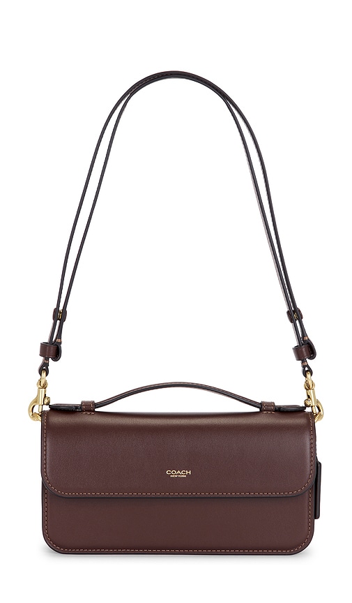 Coach Refined Calf Leather New York Elora Top Handle Crossbody Bag in Brown.