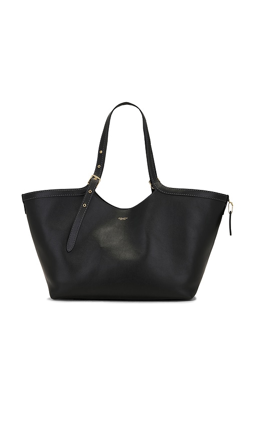 Coach Glazed Leather Gramercy Tote in Black | REVOLVE