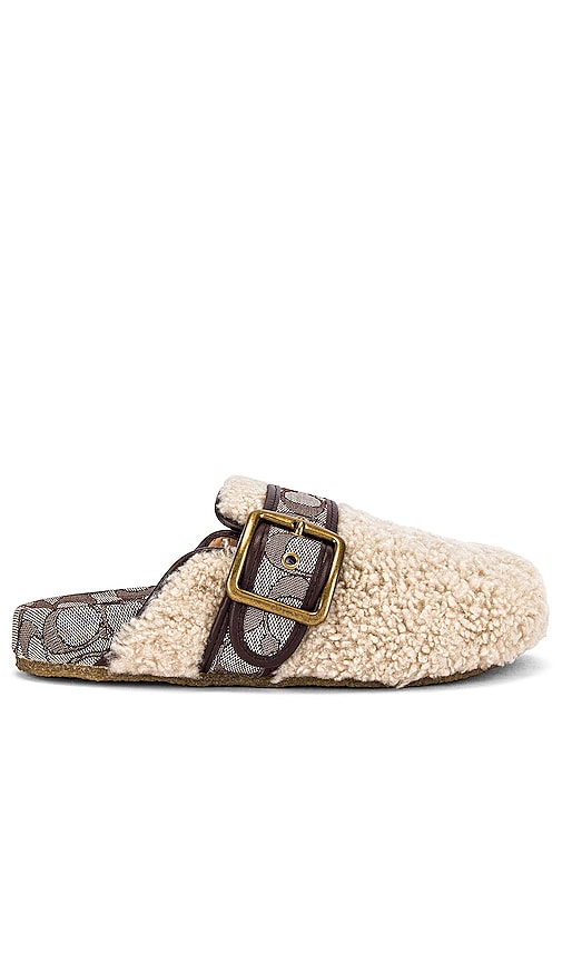 Coach Shearling Clog in Natural | REVOLVE